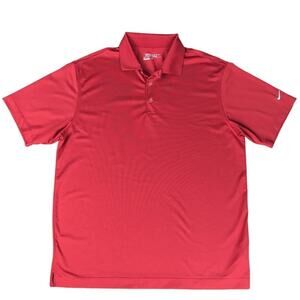 Nike Golf Polo Shirt Dri Fit Stretchy Athletic Short Sleeve Burgundy Mens Size L